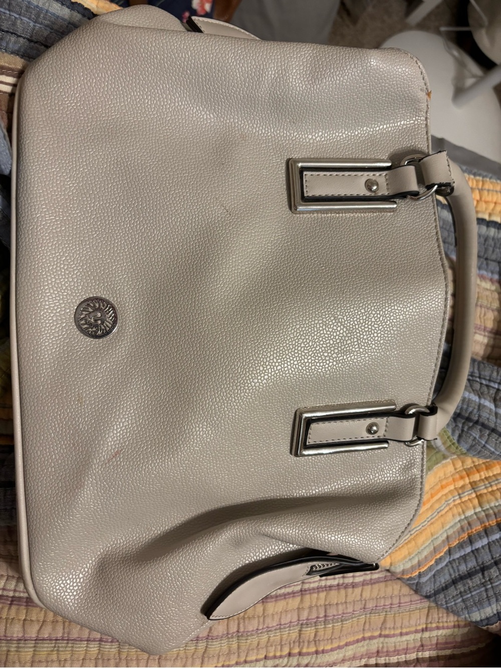 Anne Klein Cream Pebbled Tote